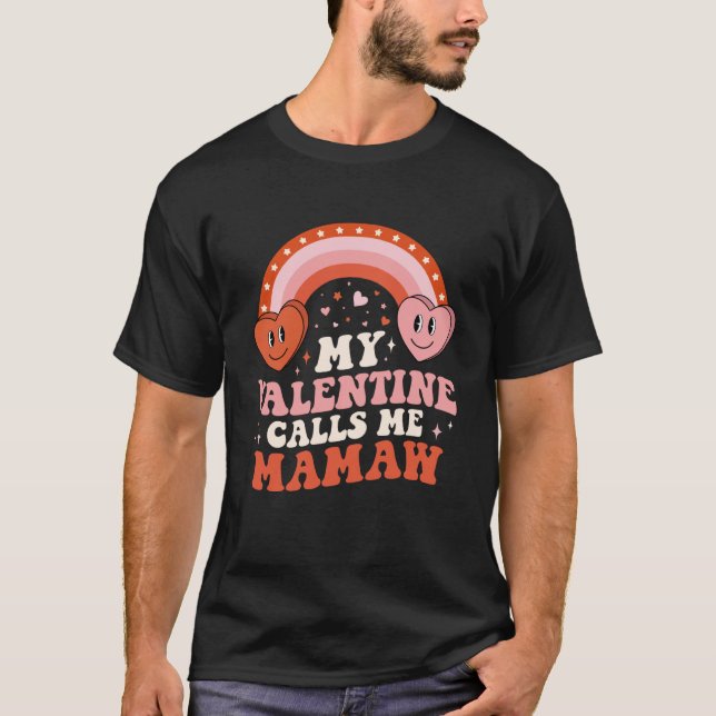 Camiseta My Favorite Valentine Calls Me Mamaw Valentines Da (Anverso)