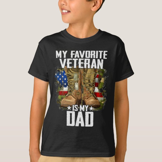 Camiseta My Favorite Veteran Is My Dad Father Veterans Day  (Anverso)