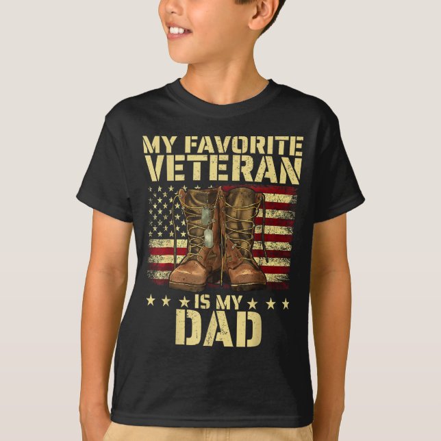 Camiseta My Favorite Veteran Is My Dad Father Veterans Day  (Anverso)