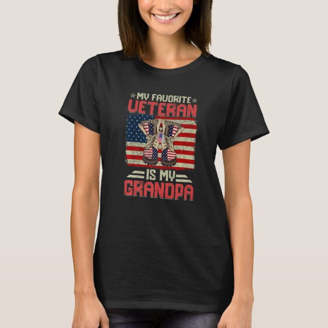 Camiseta My Favorite Veteran Is My Grandpa Combat Boots Ame (Anverso)