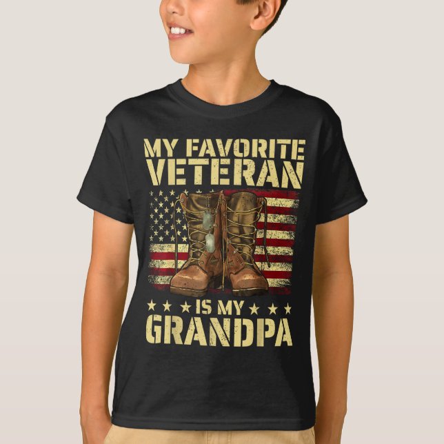 Camiseta My Favorite Veteran Is My Grandpa Grandfather Vete (Anverso)