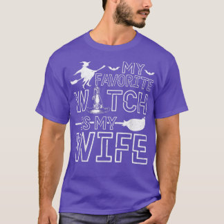 Camiseta My Favorite Witch Is My Wife Halloween Cheap Costu