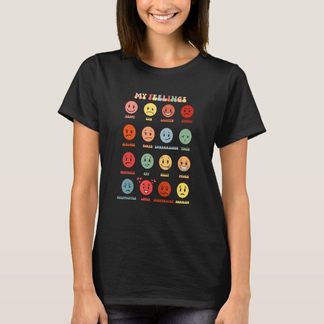 Camiseta My Feeling Happy Face Emotions Groovy For Man Woma (Anverso)