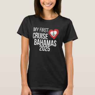 Camiseta My First Cruise Bahamas 2025 Heart Anchor Tee