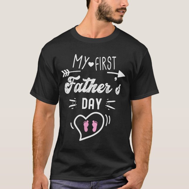 Camiseta My First Father's Day First Time Daddy New Dad Mat (Anverso)
