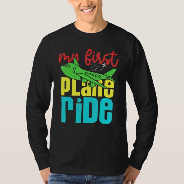 Camiseta My First Plane Ride My 1st Flight Airplane (Anverso)