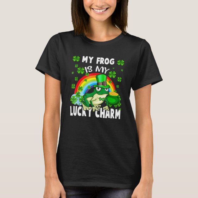 Camiseta My Frog Is My Lucky Charm Happy St Patricks Day (Anverso)