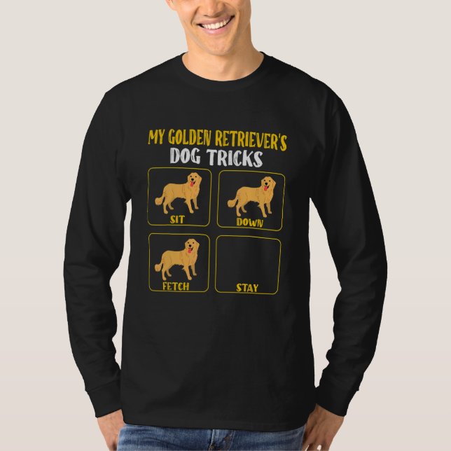 Camiseta My golden retrievers dog tricks  golden mom dad do (Anverso)