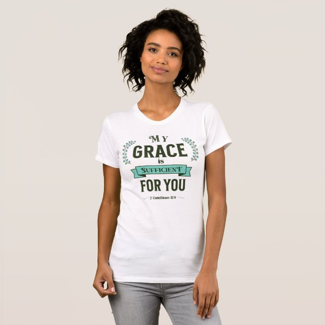 Camiseta My Grace is Sufficient Scripture Teal (Anverso completo)