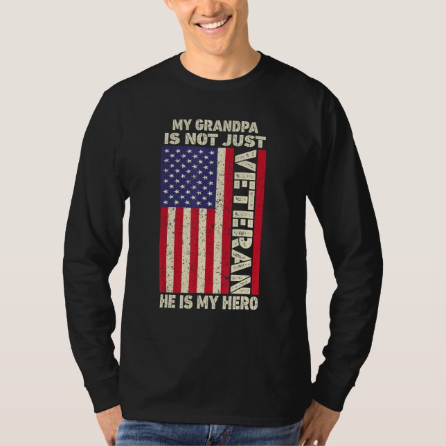 Camiseta My Grandpa Not Just Veteran He Is Hero Combat Boot (Anverso)