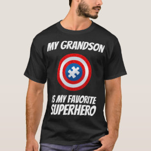 Camiseta My Grandson Is My Favorite Superhero Autism Awaren
