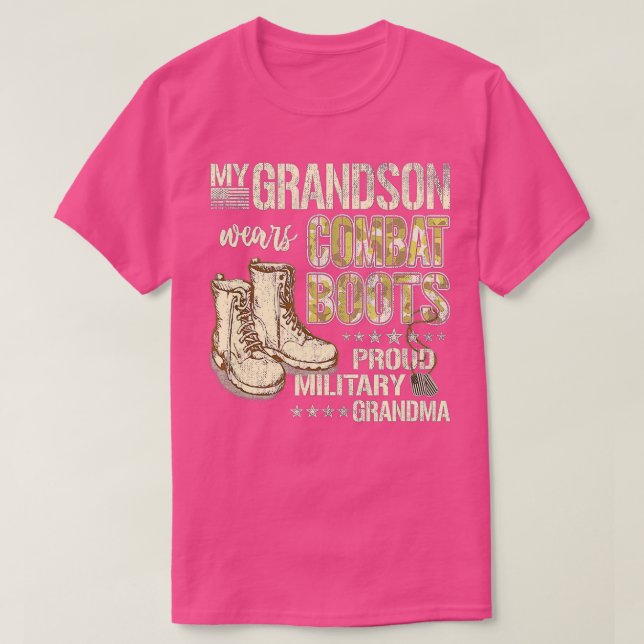 Camiseta My Grandson Wears Combat BootsProud Military Grand (Diseño del anverso)