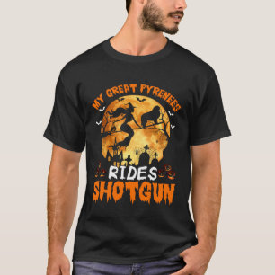 Camiseta My Great Pyrenees Dog Rides Shotgun Witch Hallowee