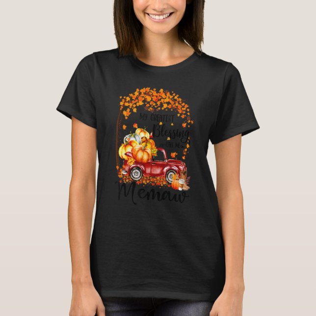 Camiseta My Greatest Blessing Call Me Memaw Pumpkin Truck (Anverso)