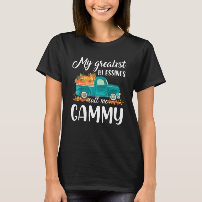 Camiseta My Greatest Blessings Call Me Gammy Truck Pumpkin  (Anverso)