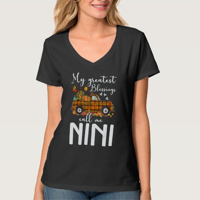 Camiseta My Greatest Blessings Call Me Nini Autumn (Anverso)
