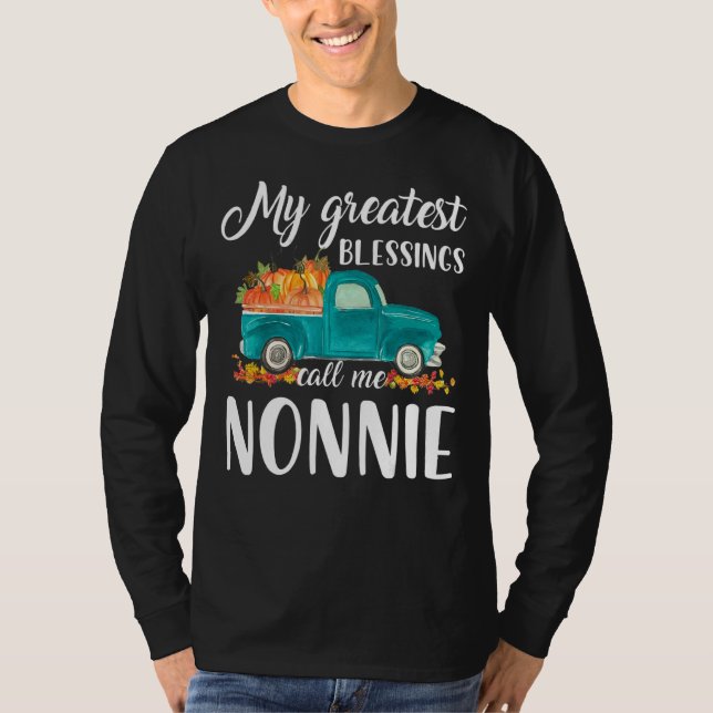 Camiseta My Greatest Blessings Call Me Nonnie Truck Pumpkin (Anverso)