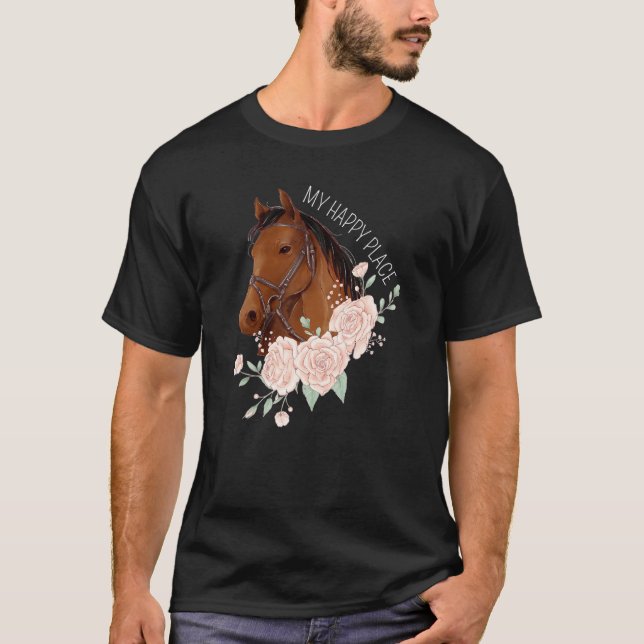 Camiseta My Happy Place Equestrian Horseback Riding Horse 1 (Anverso)