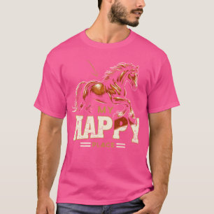 Camiseta My Happy Place Horse Lover Arte Ecuestre