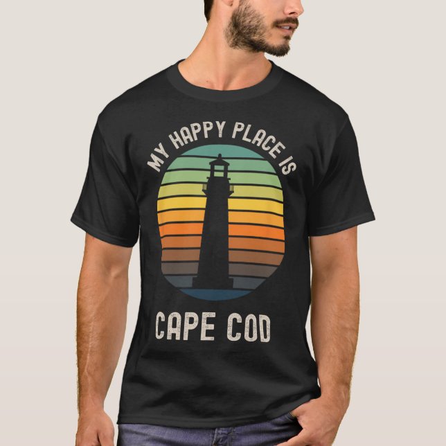 Camiseta My Happy Place Is Cape Cod Machusetts Beach Vacati (Anverso)