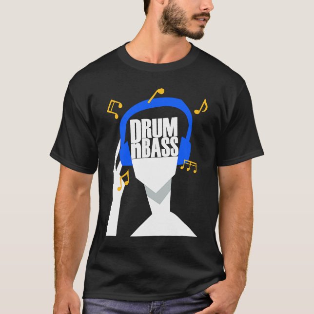 Camiseta My headphones plays only Drum and Bass or DRUMnBAS (Anverso)