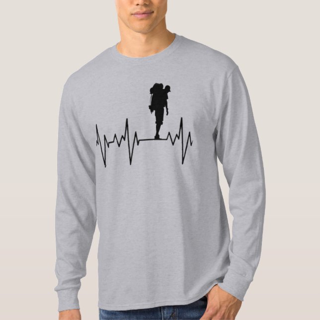 Camiseta My Heart Beats por senderismo, senderismo y viajes (Anverso)