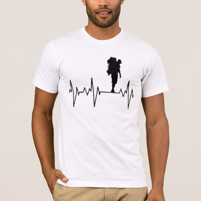 Camiseta My Heart Beats por senderismo, senderismo y viajes (Anverso)