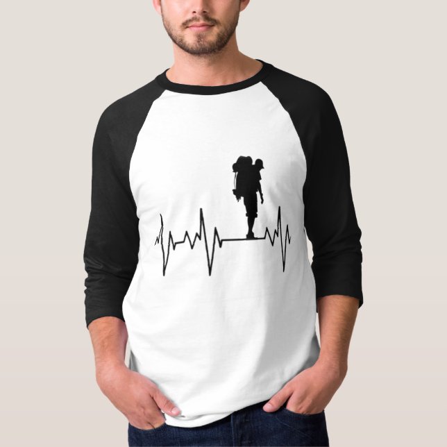 Camiseta My Heart Beats por senderismo, senderismo y viajes (Anverso)