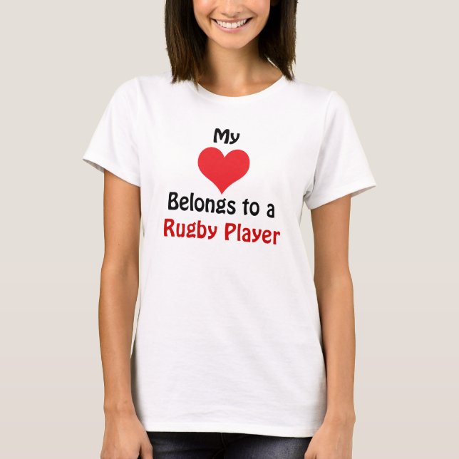 Camiseta My Heart Belongs to a Rugby Player (Anverso)