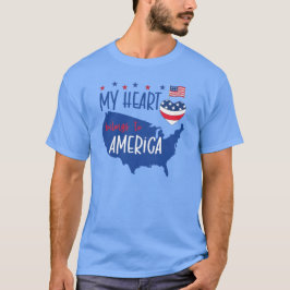Camiseta My Heart Belongs to America Patriotic Men's T-Shir