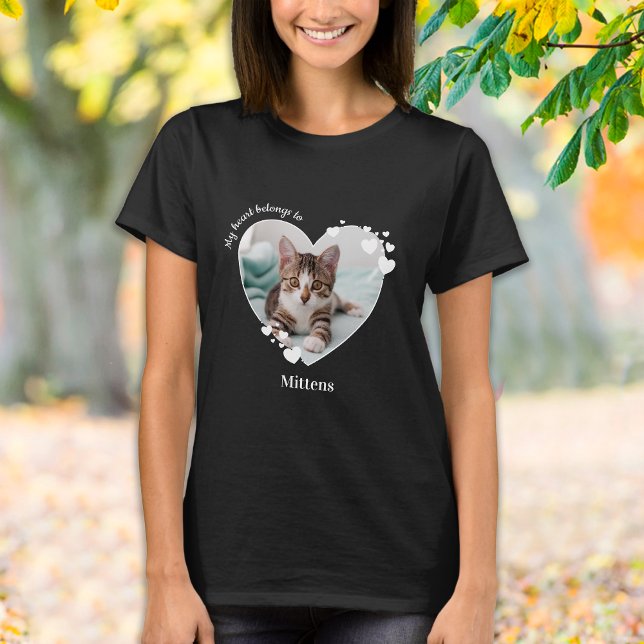 Camiseta My Heart Belongs To Pet Photo Cat Lover (Subido por el creador)