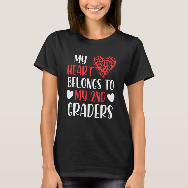 Camiseta My Heart Belongs To Valentines Day Second Grade Te (Anverso)