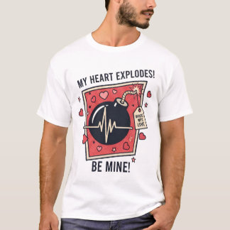 Camiseta "My Heart Explodes" Vintage Bomb Illustration