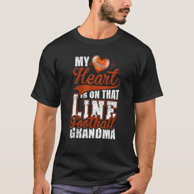 Camiseta My Heart Linemen Football Grandma Nana Womens (Anverso)