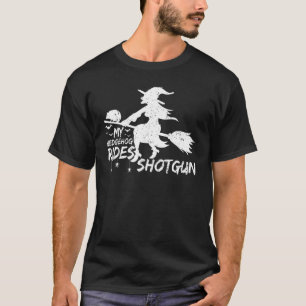 Camiseta My Hedgehog Rides Witch Shotgun Halloween
