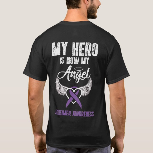 Camiseta My Hero Is Now My Angel Alzheimer Awareness (Reverso)