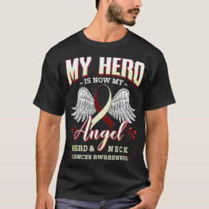 Camiseta My Hero Is Now My Angel Head And Neck Cancer Aware
