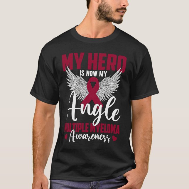 Camiseta My Hero Is Now My Angel Multiple Myeloma Awareness (Anverso)