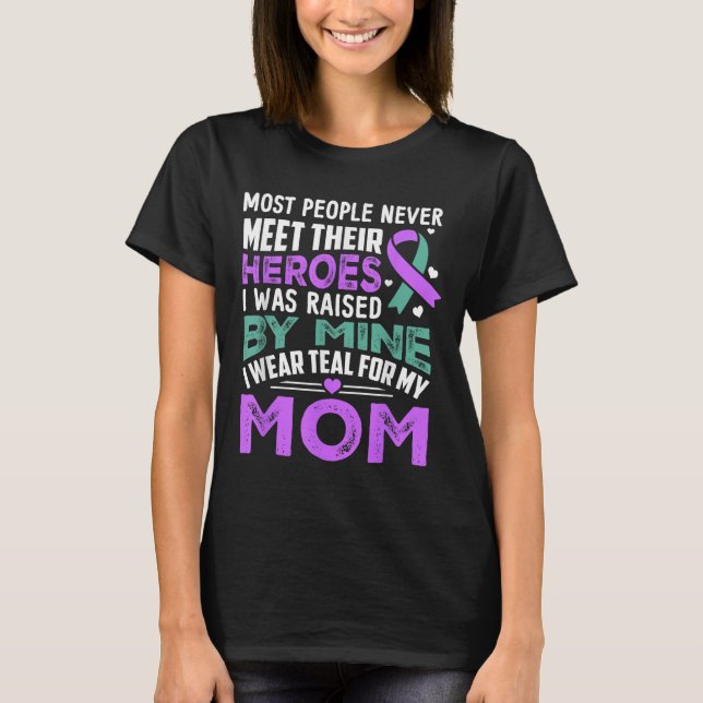 Camiseta My Heroes I Wear Purple For My Mom Heimer Awarenes (Anverso)