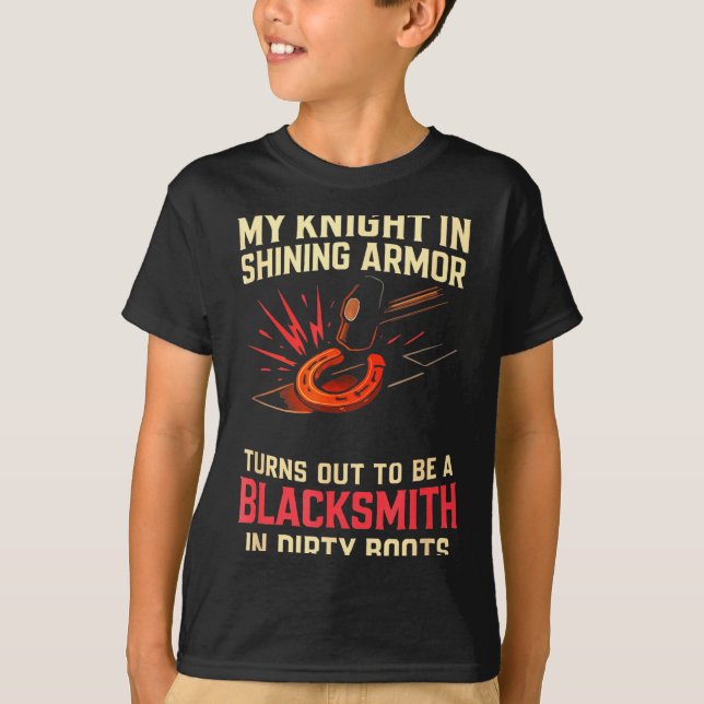 Camiseta My Knight In Shining Funny Blacksmith Wife Women F (Anverso)