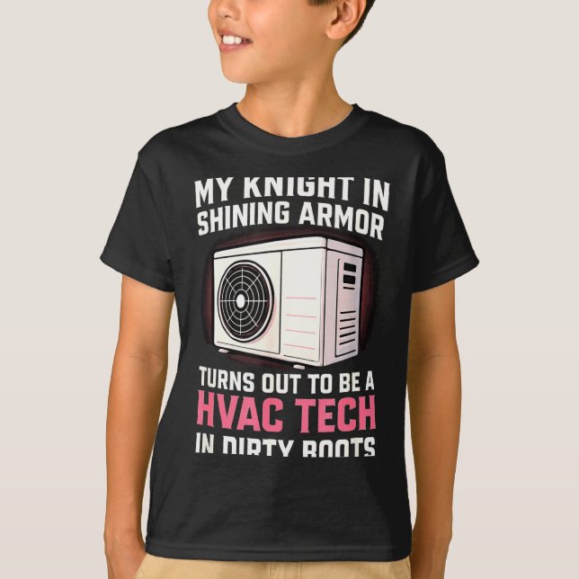 Camiseta My Knight In Shining Funny Hvac Tech Wife Women Gi (Anverso)