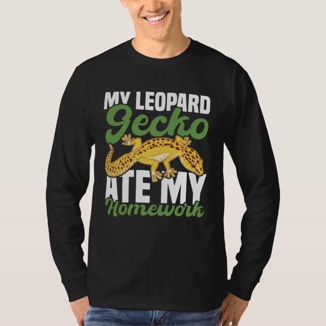 Camiseta My Leopard Gecko Ate My Homework Lizard (Anverso)