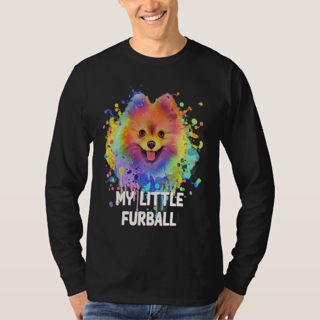 Camiseta My Little Furball Funny Pomeranian Humor Pom Pom A (Anverso)