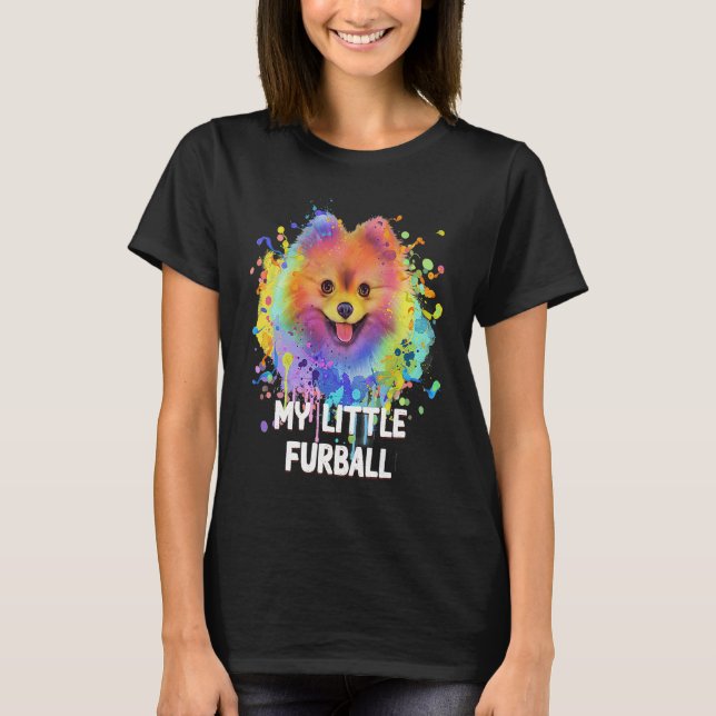 Camiseta My Little Furball Funny Pomeranian Humor Pom Pom A (Anverso)