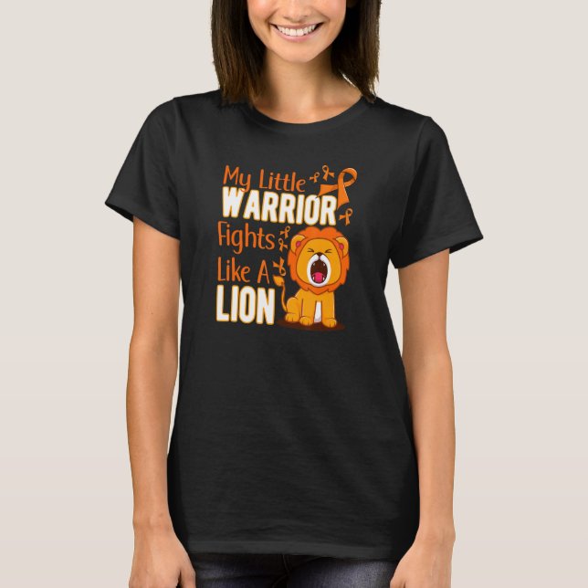 Camiseta My Little Warrior Fights Like A Lion Leukemia Awar (Anverso)