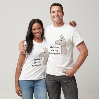 Camiseta "My Llama Ate My Homework"  Long-sleeve T-Shirt.