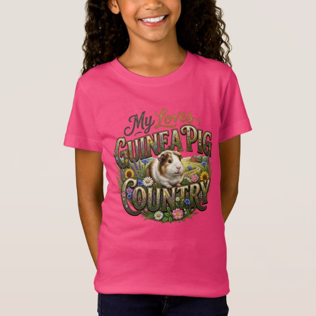 Camiseta My Love Guinea Pig Loves Country T-Shirt (Anverso)