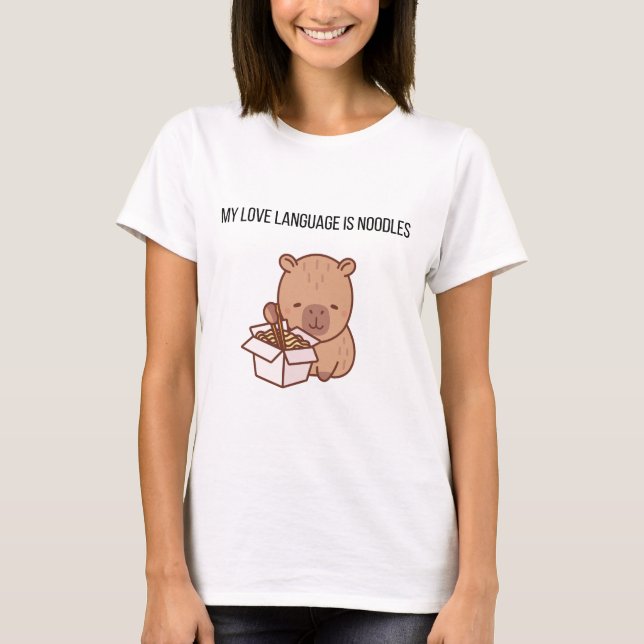 Camiseta My Love Language Is Noodles | Kawaii Capybara Grap (Anverso)