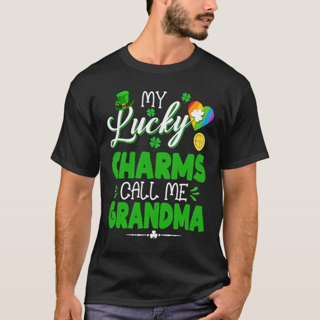 Camiseta My Lucky Charms Call Me Grandma  St Patricks Day F (Anverso)