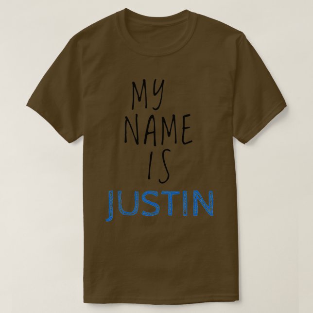 Camiseta My Name Is Justin (Diseño del anverso)